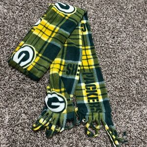 Green Bay Packers Plaid Fleece Scarf - Green & Yellow